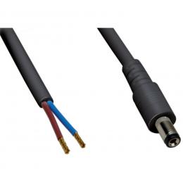 DC-Kabel 2 x 0,5 mm² mit DC-Hohlstecker 5,5 x 2,1 mm gerade, 2 m, schwarz