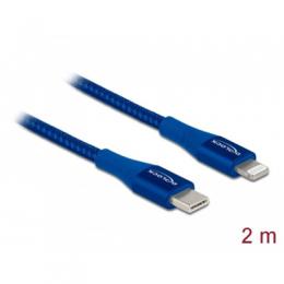 Delock Daten- und Ladekabel USB Type-C™ zu Lightning™ für iPhone™, iPad™ und iPod™ blau 2,0 m MFi