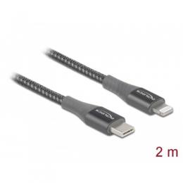 Delock Daten- und Ladekabel USB Type-C™ zu Lightning™ für iPhone™, iPad™ und iPod™ grau 2,0 m MFi