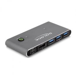 Delock DisplayPort KVM Switch 8K 30 Hz mit USB 5 Gbps B-Ware