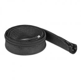 Delock Geflechtschlauch mit Reißverschluss hitzebeständig 1 m x 50 mm schwarz