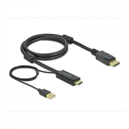 Delock HDMI zu DisplayPort Kabel 4K 30 Hz 1m