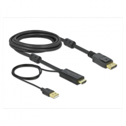 Delock HDMI zu DisplayPort Kabel 4K 30 Hz 3m