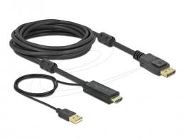 Delock HDMI zu DisplayPort Kabel 4K 30 Hz 5m