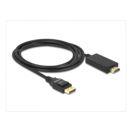 Delock Kabel DisplayPort 1.2 Stecker - High Speed HDMI-A Stecker Passiv 4K 30 Hz 2m schwarz