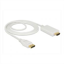 Delock Kabel DisplayPort 1.2 Stecker - High Speed HDMI-A Stecker Passiv 4K 30 Hz 2m weiß