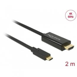 Delock Kabel USB Type-C auf HDMI, 4K 60 Hz, 2m, schwarz