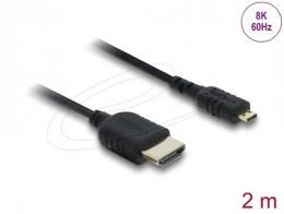 Delock Koaxiales High Speed HDMI Kabel HDMI Stecker HDMI Stecker zu Micro HDMI Stecker 8K 60 Hz 2 m