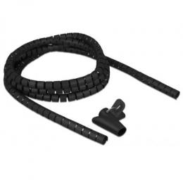 Delock Spiralschlauch mit Einziehwerkzeug 2,5 m x 15 mm schwarz