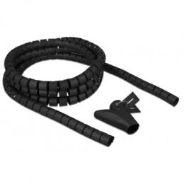 Delock Spiralschlauch mit Einziehwerkzeug 2,5 m x 20 mm schwarz