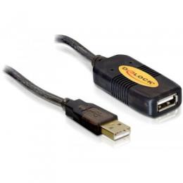 Delock USB 2.0 Verlängerung, aktiv, 10m [Stecker-> Buchse, Bis zu 2 Kabel]