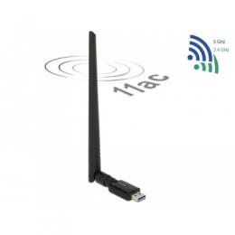 Delock USB 3.0 Dualband WLAN Stick 867 + 300 Mbps mit externer Antenne