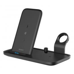 Deltaco 2-in-1-Qi-Ladegerät QI-1036 Fast Wireless Charger, max. 10 W, schwarz