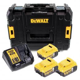 DeWalt Akku Plus Starterkit DCB115P3 18V mit 3x DCB184 Akku 5,0Ah + Ladegerät + TSTAK