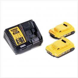 DeWalt D2 Akku Starter Set 2x Akkus 2,0Ah + Schnellladegerät