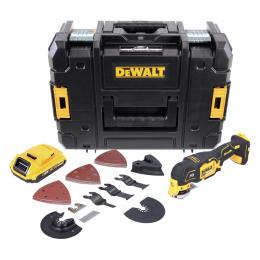 DeWalt DCS 355 NT Akku Oszillierer 18 V Brushless + 1x Akku 2,0 Ah + 29 tlg. Zubehör Set + TSTAK - ohne Ladegerät