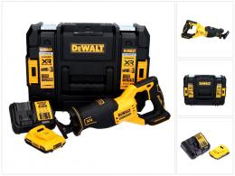 DeWalt DCS 382 D1T Akku Reciprosäge Säbelsäge 18 V Brushless + 1x Akku 2,0 Ah + Ladegerät + TSTAK