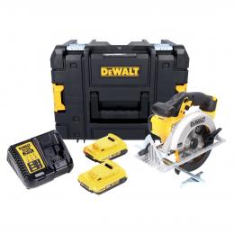 DeWalt DCS 391 D2 Akku Handkreissäge 18 V 165 mm + 2x Akku 2,0 Ah + Ladegerät + TSTAK