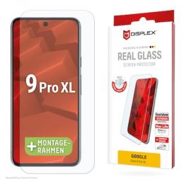 DISPLEX Panzerglas (10H) für Google Pixel 9 Pro XL/10 Pro XL Eco-Montagerahmen, Tempered Glas, kratzer-resistente Schutzfolie, hüllenfreundlich
