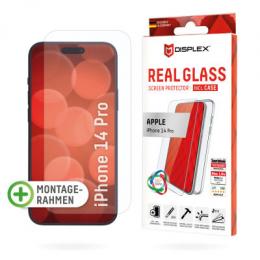 DISPLEX Panzerglas (10H) + Schutzhülle für Apple iPhone 14 Pro, Schutzhülle, Eco-Montagerahmen, kratzer-resistente Glasschutzfolie