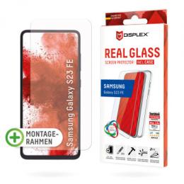 DISPLEX Panzerglas (10H) + Schutzhülle für Samsung Galaxy S23 FE Eco-Montagerahmen, + Case, Tempered Glas, kratzer-resistente Schutzfolie