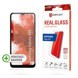 DISPLEX Panzerglas 2D/ Clear (10H) für Samsung Galaxy A05 Eco-Montagerahmen, Tempered Glas, kratzer-resistente Schutzfolie, hüllenfreundlich