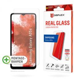 DISPLEX Panzerglas 2D/ Clear (10H) für Samsung Galaxy A05s Eco-Montagerahmen, Tempered Glas, kratzer-resistente Schutzfolie, hüllenfreundlich