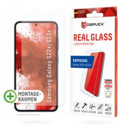 DISPLEX Panzerglas 2D/Clear (10H) für Samsung Galaxy S22+/S23+, Eco-Montagerahmen, Tempered Glas, kratzer-resistente Glasschutzfolie, hüllenfreundlich