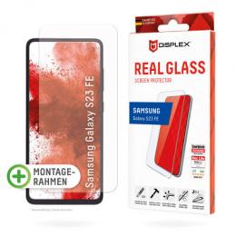 DISPLEX Panzerglas 2D/ Clear (10H) für Samsung Galaxy S23 FE Eco-Montagerahmen, Tempered Glas, kratzer-resistente Schutzfolie, hüllenfreundlich