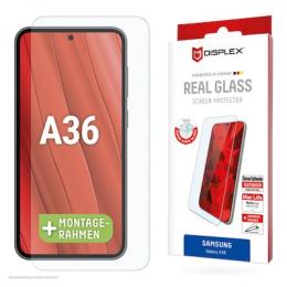 DISPLEX Real Glasschutzfolie für Samsung Galaxy A36 kratzer-resistent, abgerundete Kanten, Real Glass