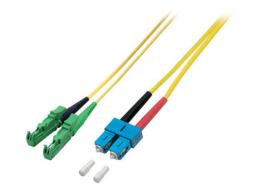 Duplex Jumper E2000/APC-SC/UPC 10 m, LSZH, OS2, gelb, 3mm