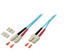 Duplex Jumper SC-SC 50/125, OM3, LSZH, aqua, 3.0mm, 50m