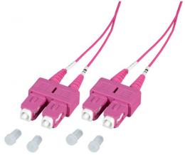 Duplex Jumper SC-SC 50/125, OM4, LSZH, erika violett, 1.2mm, 1m