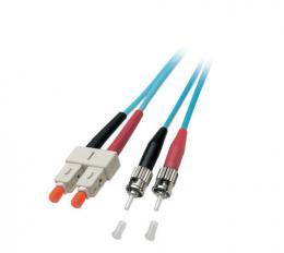 Duplex Jumper SC/ST 50/125 10 m, OM3, LSZH, aqua
