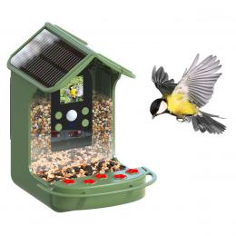 EASYPIX Vogelfutterhaus -BirdyCam- mit HD-Kamera, Solar-Panel und Akku, speichert auf microSD-Karte