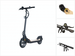 EGRET TEN V4 36 V E-Scooter Elektro Roller 350 Watt Motor ( 95806-B ) 20 km/h bis zu 30 km Reichweite 10 Zoll schwarz/holz Straßenzulassung mit ABE 