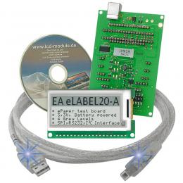 Electronic Assembly ePaper Display EA EVALEPA20-A, 172 x 72 Pixel, mit Ansteuerung und USB-Interface