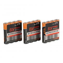 ELV POWER Alkaline Batterie Micro AAA, 12 Stück