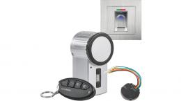 ELV Sparset mit BioKey Gate Fingerabdruckscanner (Aufputz) + Funk-Türschlossantrieb KeyMatic (silber) + Funk-Tasterschnittstelle