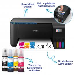 EPSON EcoTank ET-2861, Drucken, Kopieren, Scannen, Smart-Panel-App, maximale Druckgeschwindigkeit 33 Seiten/Min Schwarzweiß (Normalpapier), 15 Seiten/Min Farbe (Normalpapier)