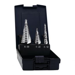 Exact Stufenbohrer Set 3 tlg. 4 - 30 mm ROTASTOP ( 07004 ) HSS spiralgenutet
