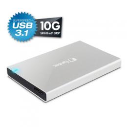 FANTEC ALU-25B31, externes 2.5-SATA-Gehuse, USB 3.1, Aluminium, silber