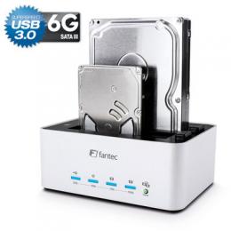 FANTEC AluDOCK 2X, SATA 2,5/3,5 HDD/SSD Klon & Docking Station, USB 3.0