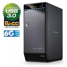 FANTEC QB-X8US3-6G Storagegehuse 8x3,5 SATA HDD/SSD, USB3.0, eSATA
