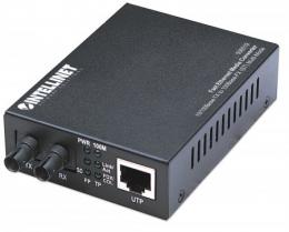Fast Ethernet Medienkonverter INTELLINET 10/100Base-TX auf 100Base-FX (ST) Multimode, 2 km