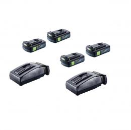 Festool Akku Set 18V mit 4x BP 18 Li 3,1 C Akkupack 3,1Ah ( 201789 ) + 2x TCL 6 Ladegerät ( 201135 )