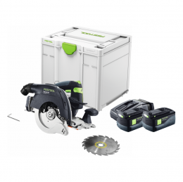 Festool HKC 55 EB-Basic Akku Handkreissäge 18 V 160 mm Brushless ( 576163 ) + 2x Akku 5,2 Ah + Ladegerät + Systainer