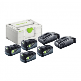 Festool SYS3 ENG 18V 2x5,2/TCL6 Energie Set 18 V + 4x Akku 5,2 Ah + 2x Ladegerät + Systainer