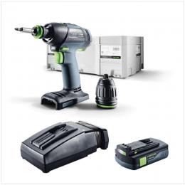 Festool T 18+3 Li-Basic Akku Bohrschrauber 18V 50Nm Brushless + 1x Akku 3,1Ah + Ladegerät + systainer