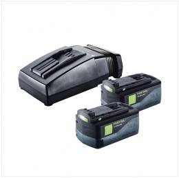 Festool TCL 6 Li-Ion Schnell Ladegerät ( 201135 ) + 2x Festool BP 18 Li 5,2 AS 18V 5,2 Ah Akkupack Li-Ion Akku mit Airstream Technologie ( 200181 )
